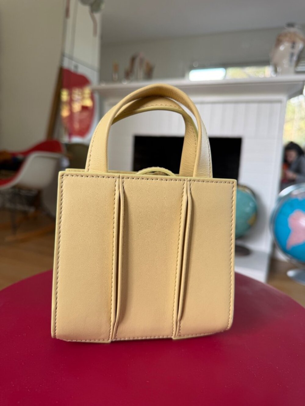 Max Mara Yellow Leather Mini Tote Bag Designed By Renzo Piano Building Workshop